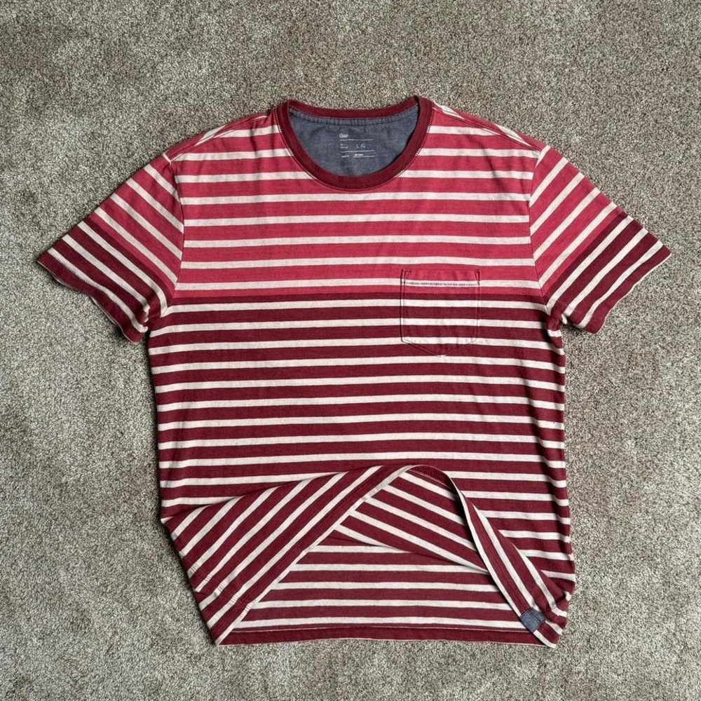 00s GAP SINGLE STITCH STRIPED POCKET TEE